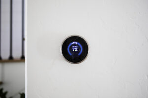 smart ac thermostat in wall of home